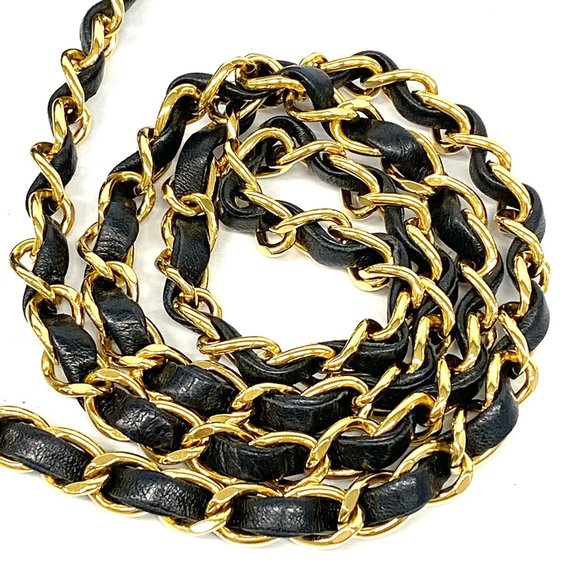 Chanel Shoulder Bag Diana Chain Lambskin Black Gold Hardware Women's - Picture 13 of 14